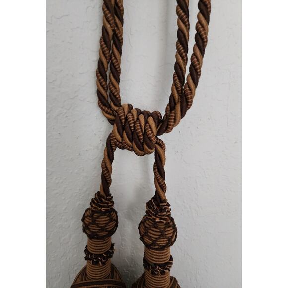DRAPERY TASSEL-One Tassel Hanger-Two Tassels-Gold& Brown - Picture 6 of 16